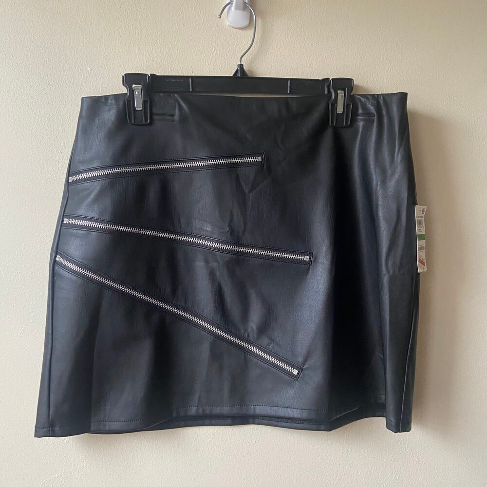 Bar 3 Faux Leather Skirt